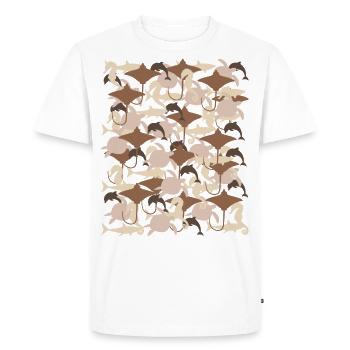 Ocean Camouflage – marine life in camouflage style - Men's Premium Organic T-Shirt - white - Front - Nico (187cm)