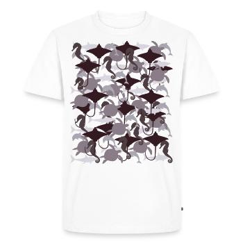 Ocean Camouflage – marine life in camouflage style - Men's Premium Organic T-Shirt - white - Front - Nico (187cm)