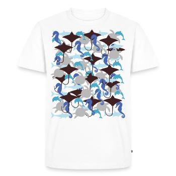 Ocean Camouflage – marine life in camouflage style - Men's Premium Organic T-Shirt - white - Front - Nico (187cm)