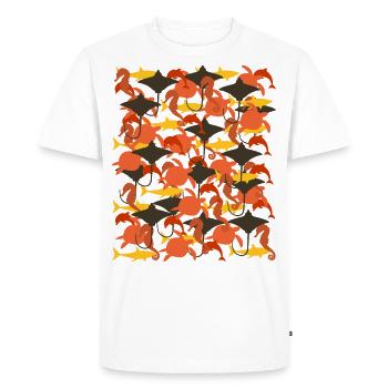 Ocean Camouflage – marine life in camouflage style - Men's Premium Organic T-Shirt - white - Front - Nico (187cm)