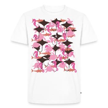 Ocean Camouflage – marine life in camouflage style - Men's Premium Organic T-Shirt - white - Front - Nico (187cm)