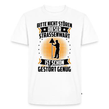 Un agent d’entretien des routes est déjà dérangé Chausseewärter - T-shirt Premium bio Homme - blanc - Devant - Nico (187cm)