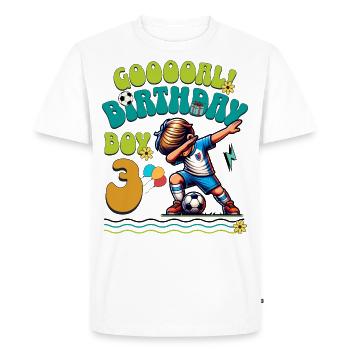 3rd Birthday Football - Men's Premium Organic T-Shirt - white - Front - Nico (187cm)