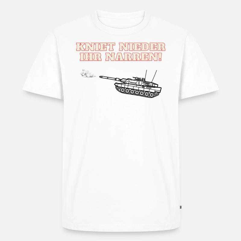Panzer - Männer Premium Bio T-Shirt - Weiß