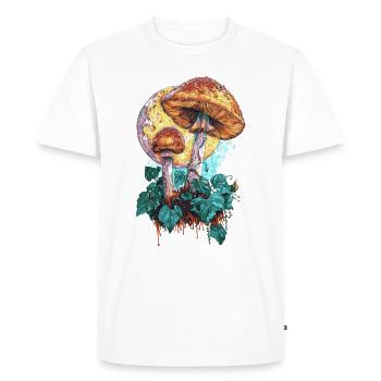 Cottagecore Moon Phases Mushroom Goblincore Vintage - Men's Premium Organic T-Shirt - white - Front - Nico (187cm)