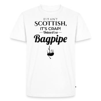Bagpipe Player Instrument Scottish Scotland Music - Men's Premium Organic T-Shirt - white - Front - Nico (187cm)