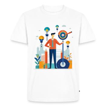 Affaires et marketing - T-shirt Premium bio Homme - blanc - Devant - Nico (187cm)