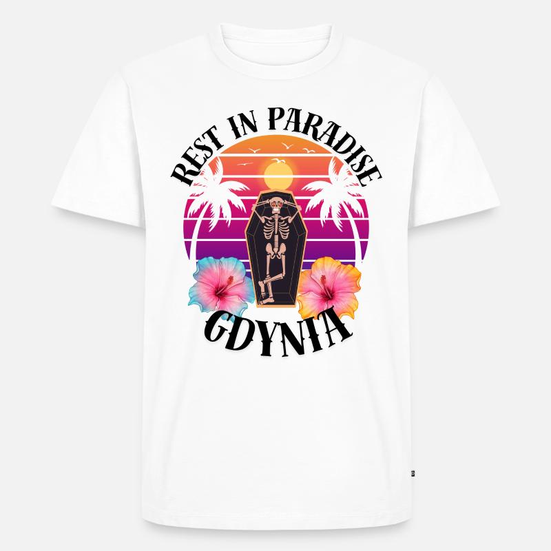 Gdynia RIP Sarkasmus - Männer Premium Bio T-Shirt - Weiß