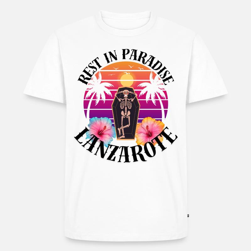 Lanzarotte RIP Sarkasmus - Männer Premium Bio T-Shirt - Weiß