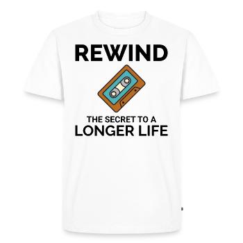 Cassette Tape Rewinding 80s Nostalgia Retro 1980s - Men's Premium Organic T-Shirt - white - Front - Nico (187cm)