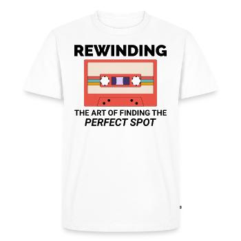 Cassette Tape Rewinding 80s Nostalgia Retro 1980s - Men's Premium Organic T-Shirt - white - Front - Nico (187cm)