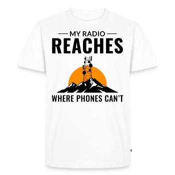 Amateur Ham Radio Operator Radio Waves Frequency - Men's Premium Organic T-Shirt - white - Front - Nico (187cm)