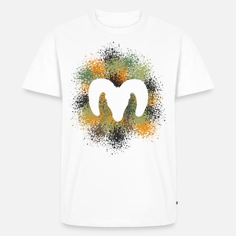 Dickhornschaf Jäger - Männer Premium Bio T-Shirt - Weiß