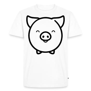 pig - Men's Premium Organic T-Shirt - white - Front - Nico (187cm)