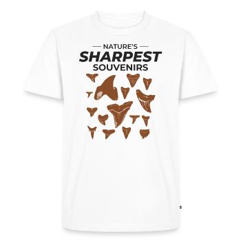 Shark Teeth Collector Fossil Hunting Paleontology - Men's Premium Organic T-Shirt - white - Front - Nico (187cm)