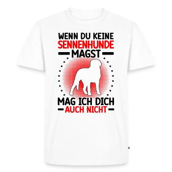 Le chien de montagne ne t’aime pas Bouvier suisse - T-shirt Premium bio Homme - blanc - Devant - Nico (187cm)