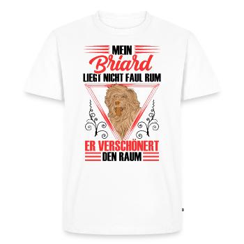 Briard embellit le secteur du Berger de Brie - T-shirt Premium bio Homme - blanc - Devant - Nico (187cm)