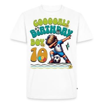 10e anniversaire de football - T-shirt Premium bio Homme - blanc - Devant - Nico (187cm)