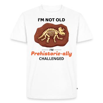 Chasse aux fossiles Paléontologie Dinosaure Préhistorique - T-shirt Premium bio Homme - blanc - Devant - Nico (187cm)