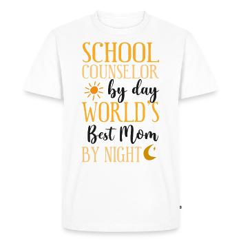 Conseillère scolaire Maman École - T-shirt Premium bio Homme - blanc - Devant - Nico (187cm)