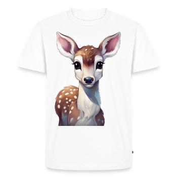 Cerf faon - T-shirt Premium bio Homme - blanc - Devant - Nico (187cm)