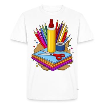 basteln - Männer Premium Bio T-Shirt - Weiß - Vorne - Nico (187cm)