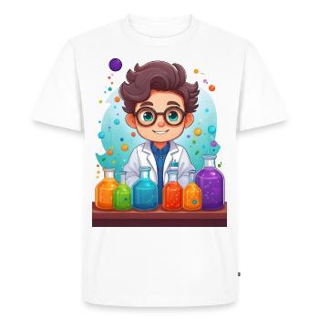 Chimiste faisant des expériences de chimie en laboratoire - T-shirt Premium bio Homme - blanc - Devant - Nico (187cm)