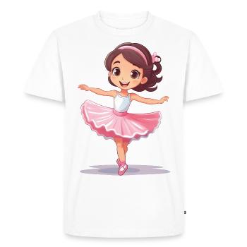 Ballet – Cute Ballerina Illustration - Men's Premium Organic T-Shirt - white - Front - Nico (187cm)