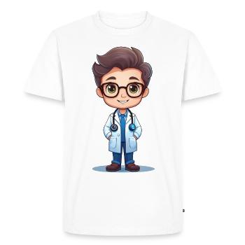 Médecin ou médecin - T-shirt Premium bio Homme - blanc - Devant - Nico (187cm)