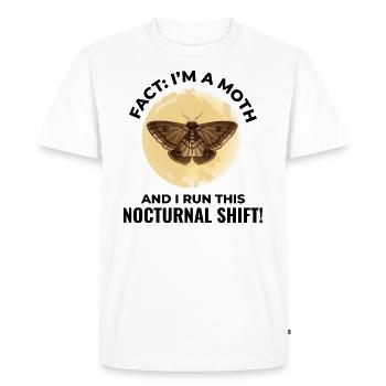 Papillon de nuit Animal Insect Collectionneur Entomologie - T-shirt Premium bio Homme - blanc - Devant - Nico (187cm)