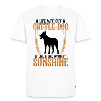 La vie sans bovin australien Chien de bétail Chien de bétail - T-shirt Premium bio Homme - blanc - Devant - Nico (187cm)