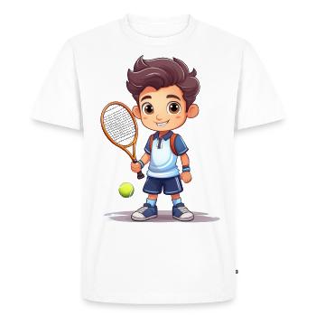Tennis player playing tennis - Men's Premium Organic T-Shirt - white - Front - Nico (187cm)