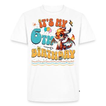 Dragon 6ème anniversaire Dragon - T-shirt Premium bio Homme - blanc - Devant - Nico (187cm)