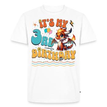 Dragon 3rd Birthday Dragon - Men's Premium Organic T-Shirt - white - Front - Nico (187cm)