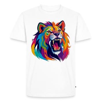 Lion , fauve, animal sauvage, félin - T-shirt Premium bio Homme - blanc - Devant - Nico (187cm)