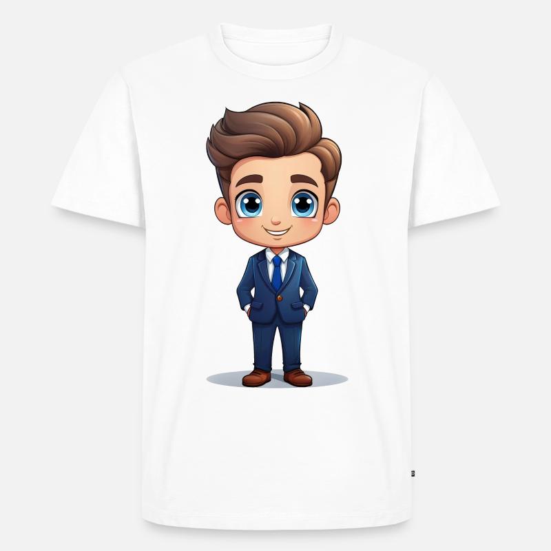 Geschäftsmann oder Businessmann - Männer Premium Bio T-Shirt - Weiß