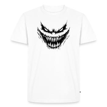Halloween Costume Horror Devilish Face in Red - Men's Premium Organic T-Shirt - white - Front - Nico (187cm)