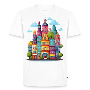 Ville colorée - T-shirt Premium bio Homme - blanc - Devant - Nico (187cm)