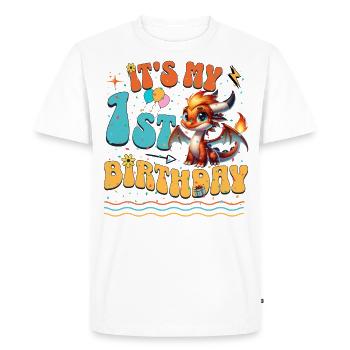Dragon 1er anniversaire Dragon - T-shirt Premium bio Homme - blanc - Devant - Nico (187cm)