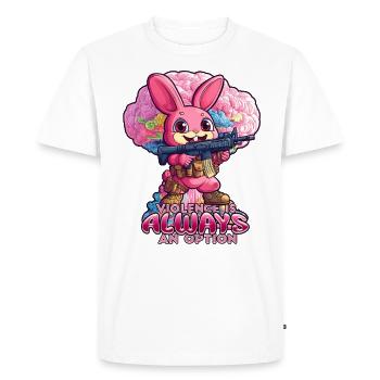 Gewalt ist IMMER eine Option - Männer Premium Bio T-Shirt - Weiß - Vorne - Nico (187cm)