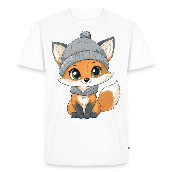 renard mignon mignon bébé enfants animal dessin animé - T-shirt Premium bio Homme - blanc - Devant - Nico (187cm)