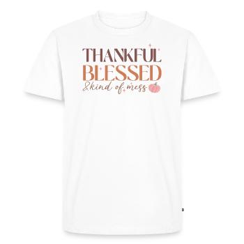 Family Grateful & a Bit Chaotic - Men's Premium Organic T-Shirt - white - Front - Nico (187cm)