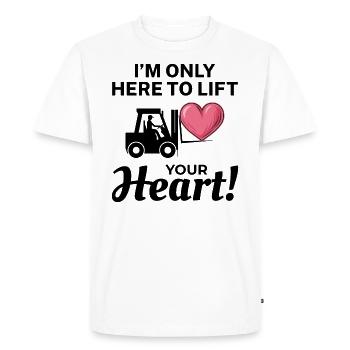 Forklift Operator Driver Valentine’s Day Funny - Men's Premium Organic T-Shirt - white - Front - Nico (187cm)