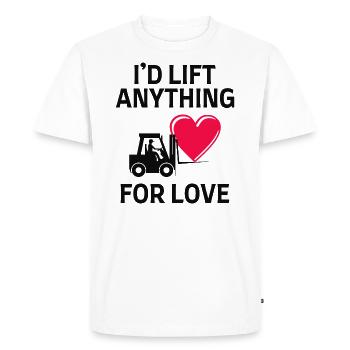 Forklift Operator Driver Valentine’s Day Funny - Men's Premium Organic T-Shirt - white - Front - Nico (187cm)