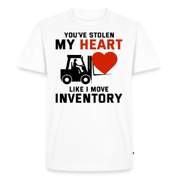 Forklift Operator Driver Valentine’s Day Funny - Men's Premium Organic T-Shirt - white - Front - Nico (187cm)