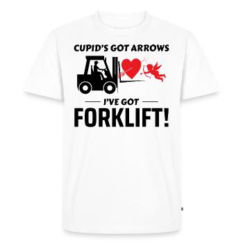 Forklift Operator Driver Valentine’s Day Funny - Men's Premium Organic T-Shirt - white - Front - Nico (187cm)