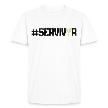 Funny Tennis Player Racket - Men's Premium Organic T-Shirt - white - Front - Nico (187cm)