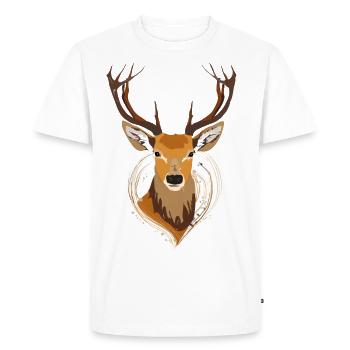 Cerf - T-shirt Premium bio Homme - blanc - Devant - Nico (187cm)