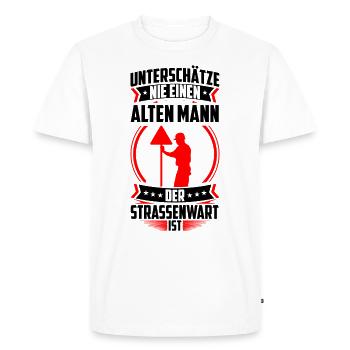 Old man, the road maintenance worker, is a highway attendant - Men's Premium Organic T-Shirt - white - Front - Nico (187cm)