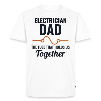 Électricien Papa Électricien Technicien Famille - T-shirt Premium bio Homme - blanc - Devant - Nico (187cm)